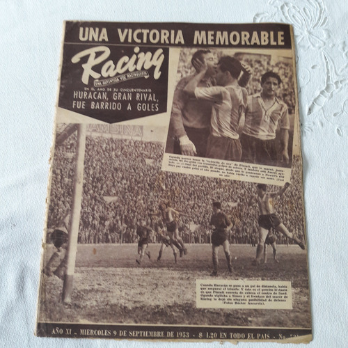 Racing Una Autentica Voz Racinguista Nº 531 Septiembre 1953