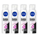 Desodorante Aero Nivea 150ml Fem Invisible Black E White-4un