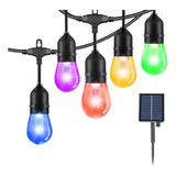 Guirnalda Led Colores 14.6 Mts Y 15 Ampolletas Solar