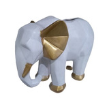 Maceta De Cerámica Elefante Geométrico Decorativo, Blanco 