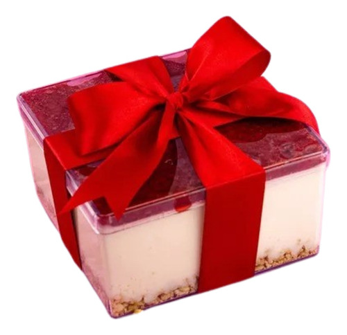 5 Caixa Cake Box Quadrada 1,5l Sobremesa Natal Bluestar 15cm