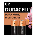 Pilha Alcalina C Média Duracell Cartela Com 2 Unidades