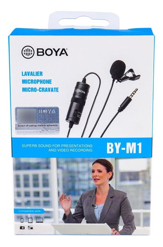 Cem Boya Microfone Lapela By-m1 iPhone Smartphone Android Ca