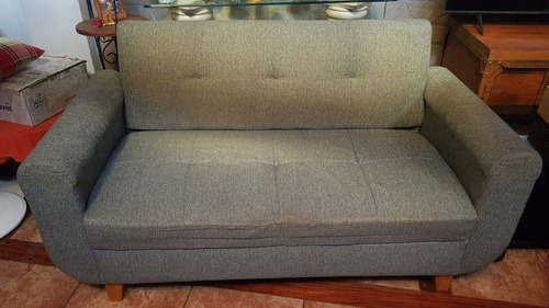 Sillon De Dos Plazas Con Futon Estilo Berlín De Color Gris