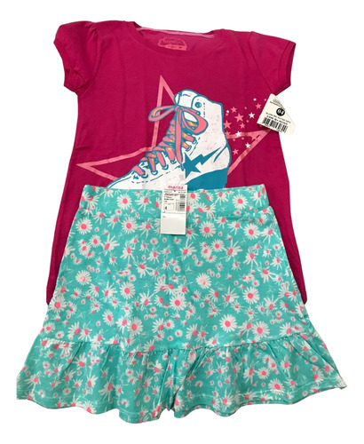 Conjunto Infantil Minnie 4 Disney Saia E Blusa Novo