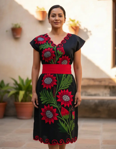 Lote 2 Bata Vestido Bordada Artesanal Mayoreo Chiapaneca