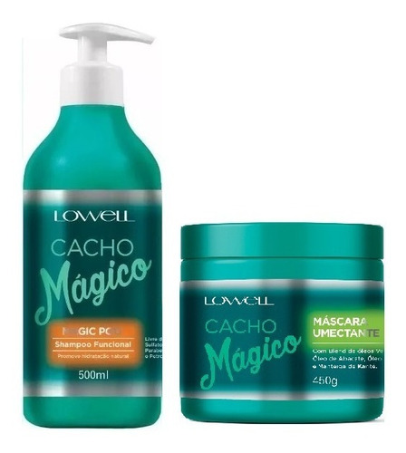 Lowell Kit Cacho Mágico Shampoo Magic Poo Máscara Umectante 