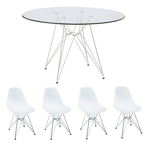 Set Mesa Eiffel Con 4 Sillas Eames Eiffel Cromada Tienda May