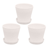 3 Peças De Resina Pp De Vaso Aberto Varanda Green Plant Gard