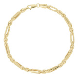 Pulsera Pulso Esclava Oro 10k Torzal Figaro 4.5mm 21cm Italy