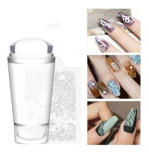 Sello Doble Cristal Silicona Transparente Stamping Con Placa