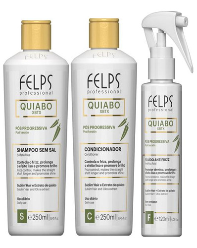 Kit Felps Profissional - Pós Progressiva De Quiabo 620ml