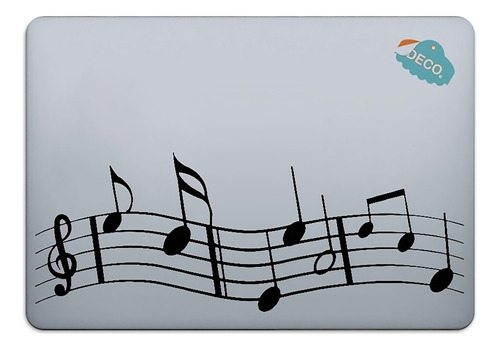 Calcomanía Sticker Vinil Para Laptop Notas Musicales Mod2
