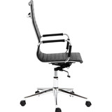 Sillón Ejecutivo Eames Aluminium Con Respaldo Alto De Cuero