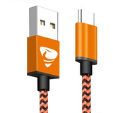 Cable Usb Tipo C Accesorios Teléfono Móvil 2 Metros Naranja