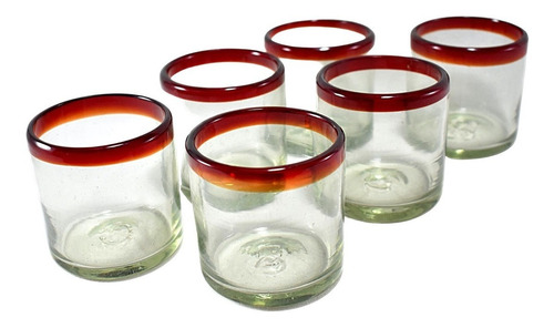 Juego De 6 Vasos De Vidrio Old Fashion Vidrio Soplado