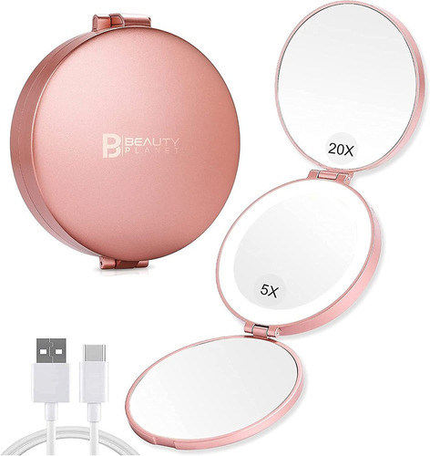 B Beauty Planet Espejo De Aumento 20x Con Luz, Espejo De Maq