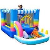 Doctor Dolphin Rainbow Castillo Inflable Piscina Pelotas