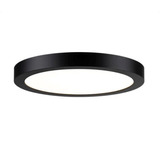 Foco Panel Led 24w Redondo 30cm Negro Sobrepuesto Luz Cálida