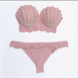 Bikini Tejido Perlado Ropa De Playa Vestido De Baño Crochet 