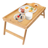 Greenco Mesa De Desayuno De Bambu Plegable, Escritorio Para 