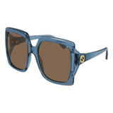 Gucci Gg0876s 004 Square Oversized Azul Cafe