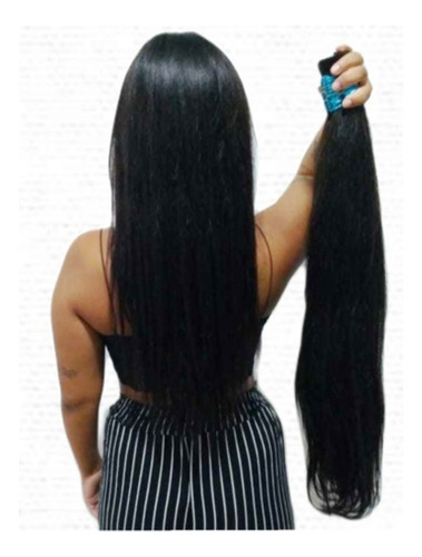 Cabelo Humano Natural Liso Levemente Ondulado 55/60cm 100gr.