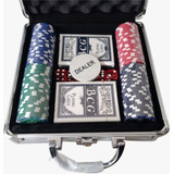 Juego Set Poker Tipo Casino Fichas Cartas Maletín Aluminio