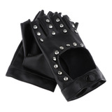 Half Palm Golves Rivets Faux Leather Cosplay Party Costume