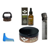 Kit Aceite Barba, Peine, Beardbro, Balsamo, Cepillo Barberia