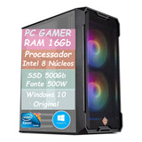 Pc Gamer Intel Xeon, Fonte 500w(real), 16gb Ram,hd Ssd 500gb