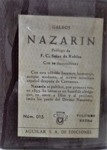 Nazarín Perez Galdos Sin Uso Crisolín 15 Aguilar