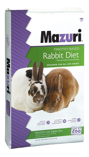 Alimento P/conejo Rabbit Diet Timothy-based 11.34 Kg Mazuri