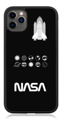 Funda Protector Para iPhone Nasa Logo Cohete Planetas