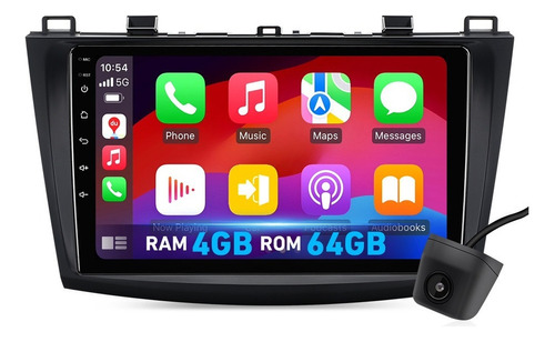 Estéreo 4+64g Carplay Para Mazda 3 2010-2013 Cámara Wifi 1