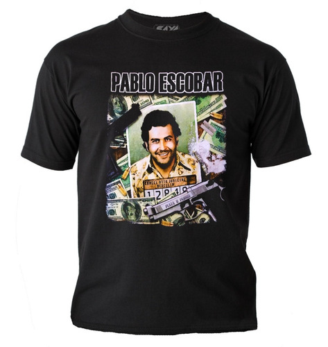 Camiseta Pablo Escobar Colombia En Algodón Negro
