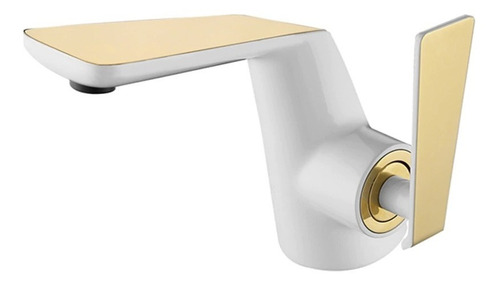 Llave Grifo Monomando Lavabo Blanco / Oro Brillante Gami