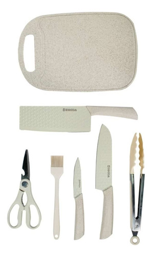 Set Cuchillos Y Utensilios De Cocina Con Tabla De Picar