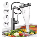 4 En 1 Llave Mezclador Tipo Cascada Fregadero Grifo Cocina