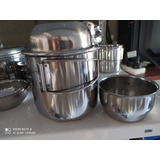 Marmita Jarro De Acero/inox Set Plato+tazón/jarro 1l