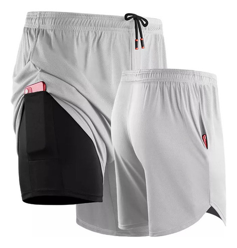 Bermudas Térmicas Para Hombre Con Bolsillo 2 En 1