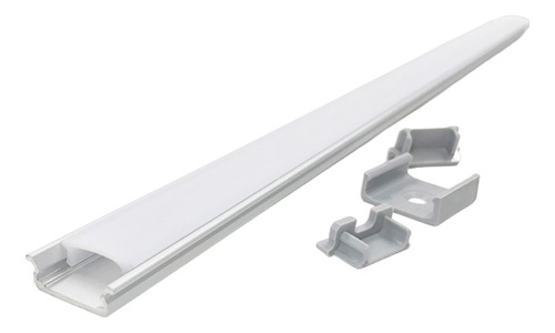 Perfil Aluminio Para Tiras De Led X 0,8 Mts Con Difusor 80cm