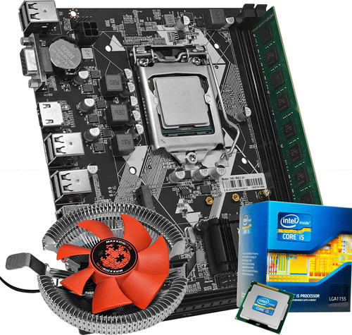 Kit Processador Intel I5 + Placa H61 1155 + 8gb Ddr3 1600mhz