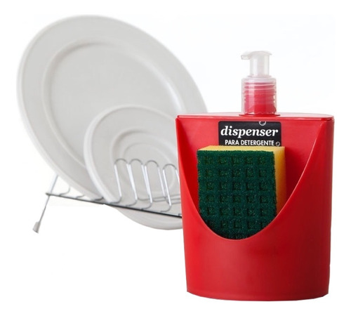 Dispenser Detergente Dosificador Cocina + Esponja De Regalo
