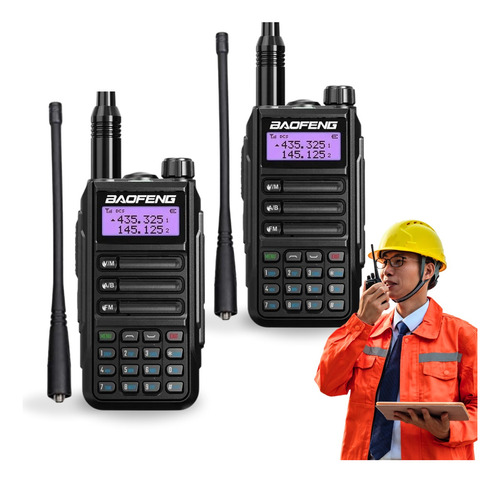 Kit 2 Rádios Walk Talk Comunicador 80km Uv16 Microfone Ip55