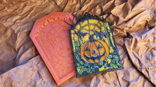 Halloween, Stained Glass Silicone Mold For Candy, Resin, Foo