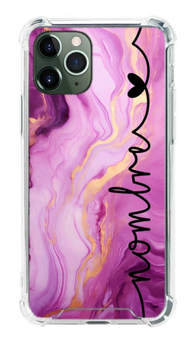 Funda Mármol Rosa Personalizada Para iPhone Antigolpes