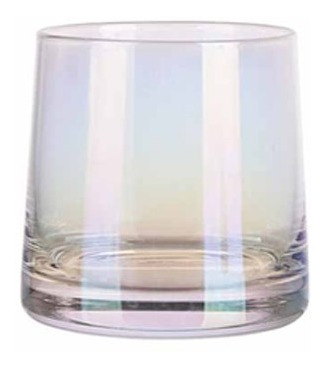 Vaso De Vidrio P/velas Diseño Exclusivo Tornasolado Pack X 6