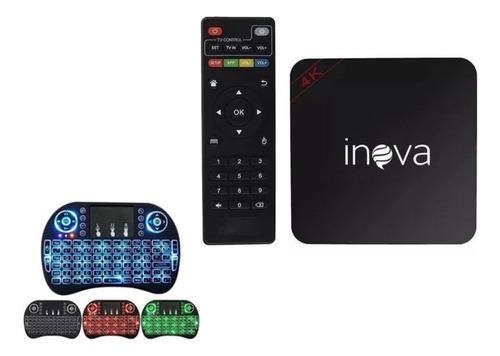 Tv Box 4k Inova Dig-7021 32gb Com Memória Mini Teclado Rgb