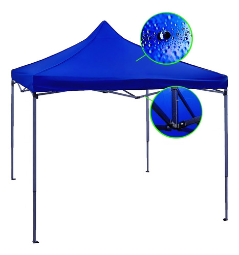 Carpa Plegable Toldo Techo De Lona Acero Reforzado 2x2 M. 